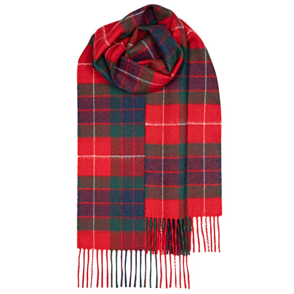 Frazer Red Modern Lambswool Tartan Scarf