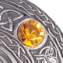 Plaid Brooch with Masonic Crest - Emerald (green)