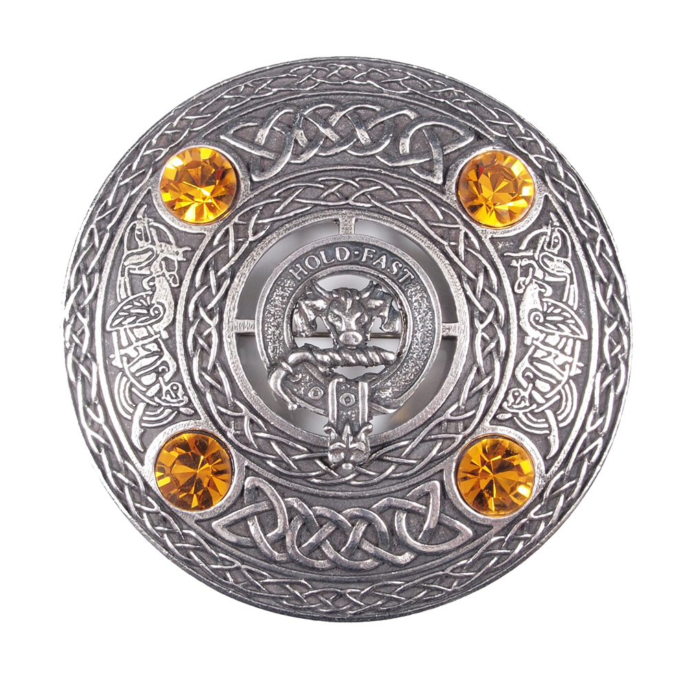 Clan Plaid Brooch - Topaz (orange)