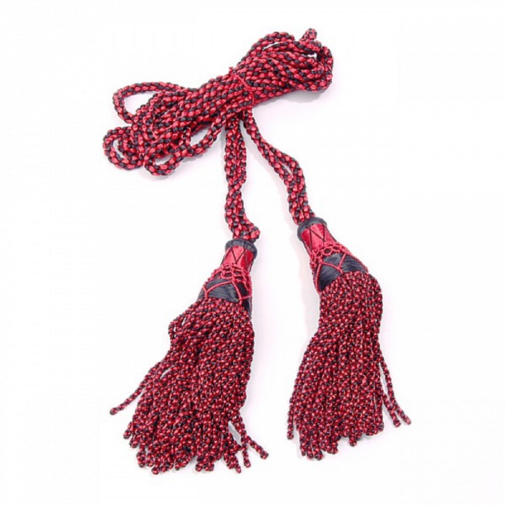 Silk Bagpipe Cords. red / black