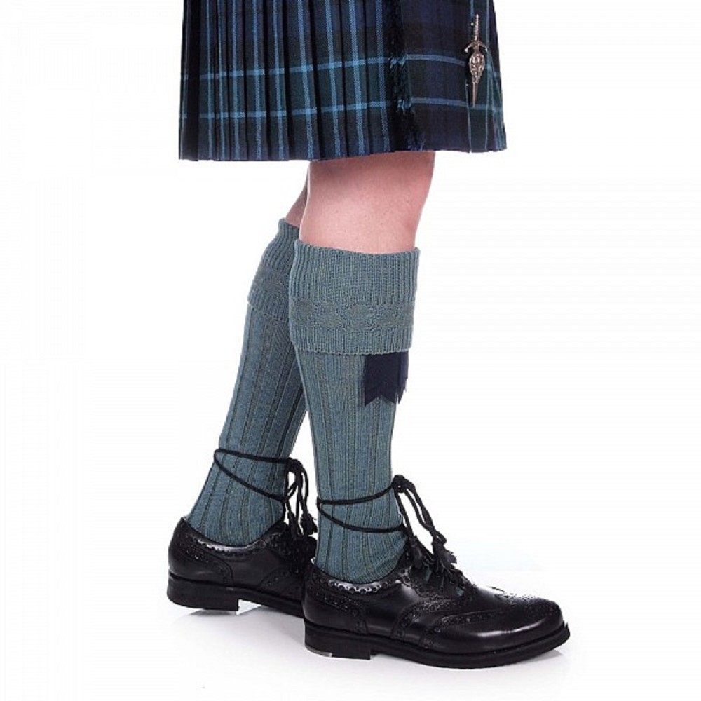 Kilt Socks. Lovat blue