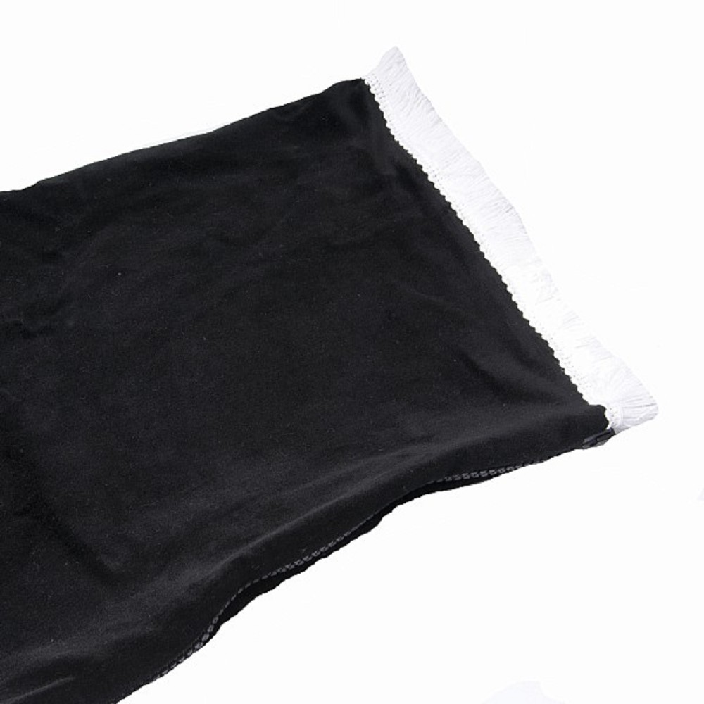 Bagpipe Cover, Velvet and wool fringing with Zipper.  Black - White