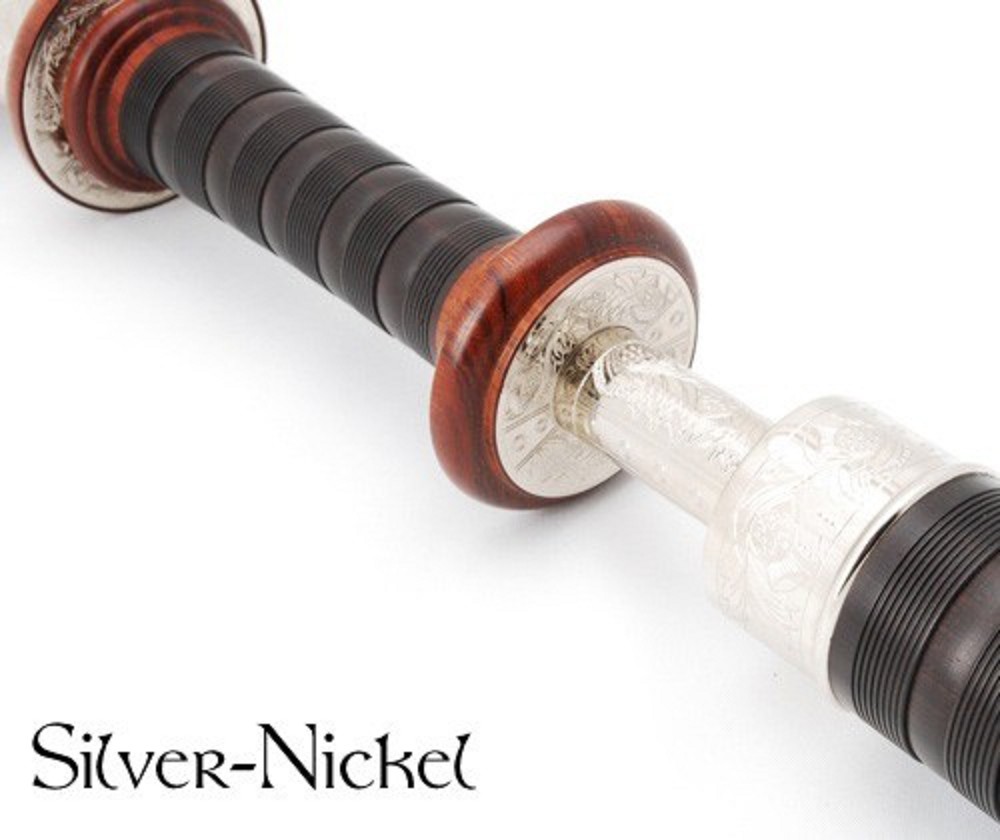 McCallum Deluxe Mopane Blackwood Bagpipe silver alloy