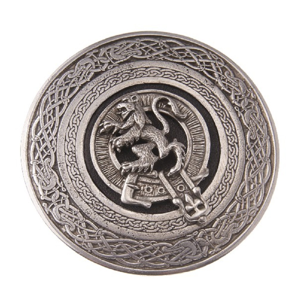 Gürtelschnalle, Rampant Lion Crest, rund