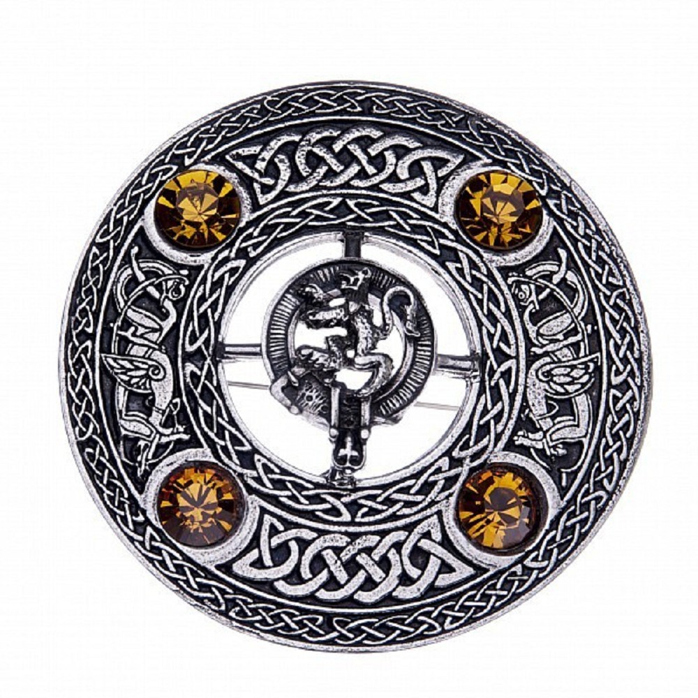 Rampant Lion Plaid-Brosche - Topaz (Bernstein)