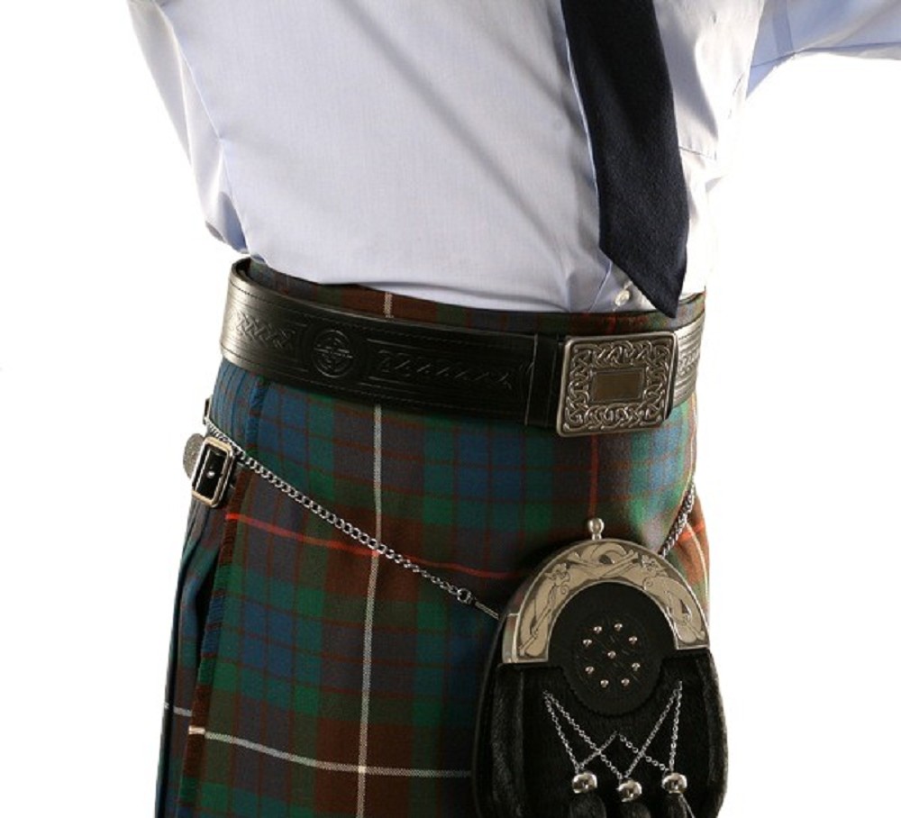 Kilt-Ledergürtel, Celtic, schwarz - Extra Large