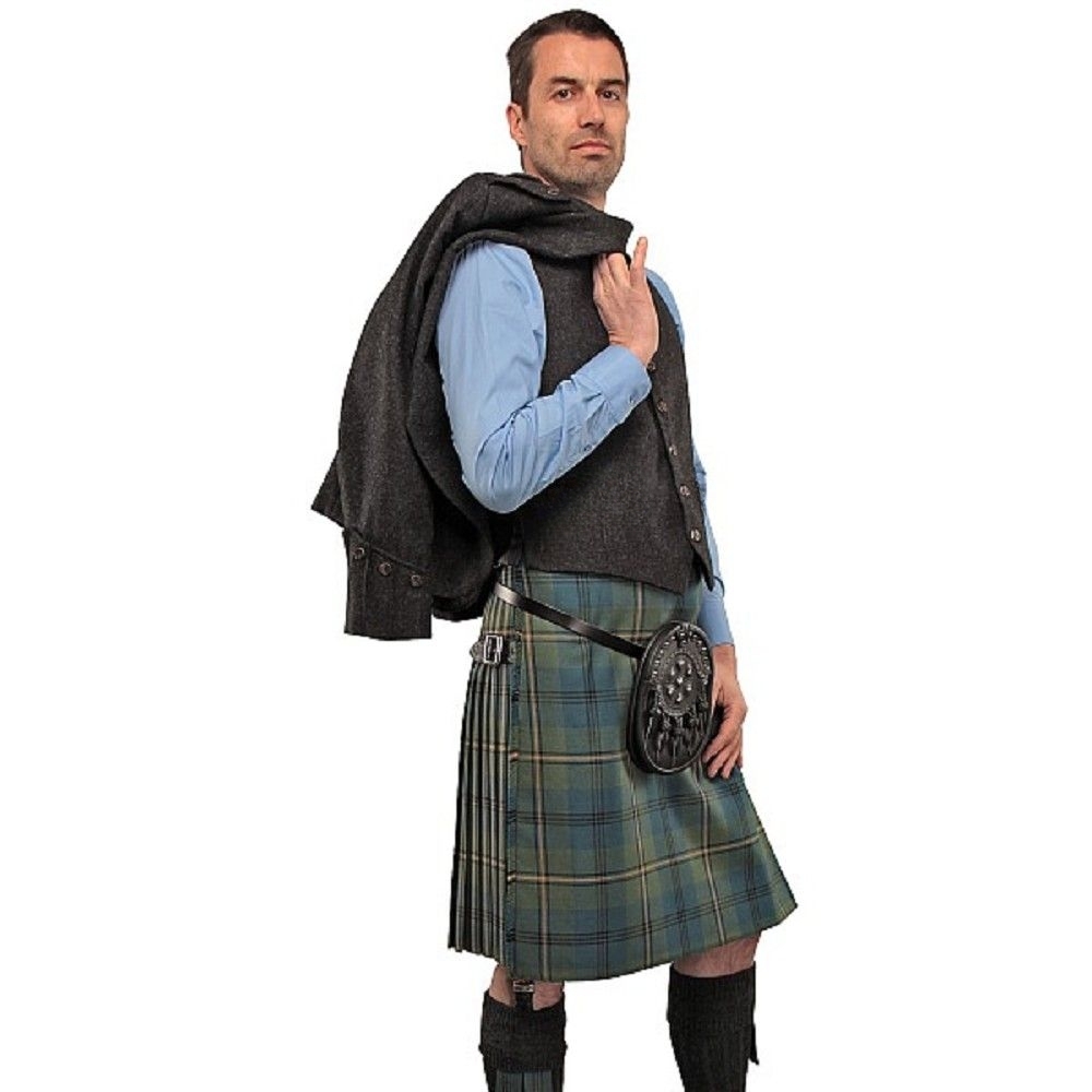 Anthrazit Tweed-Argyll-Weste - UK 44 L (EU 54 long)