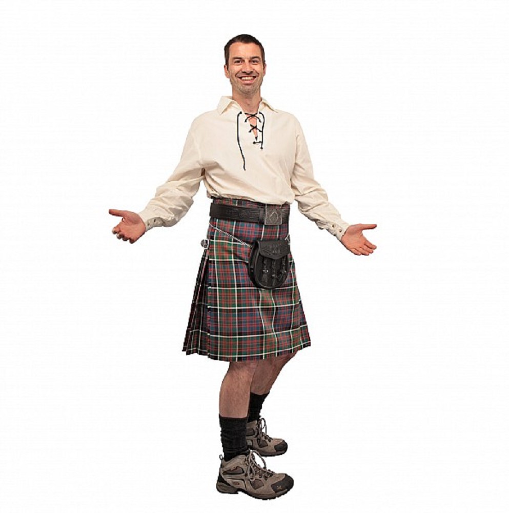 Jacobean Highlander Shirt, ecru, 100% cotton