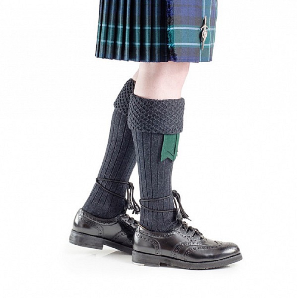 Piper Kilt Socks, charcoal