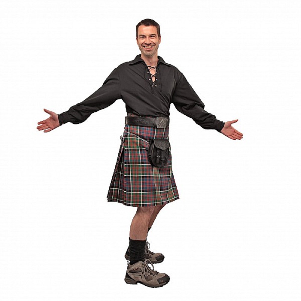 Jacobean Highlander Shirt, black, 100% cotton