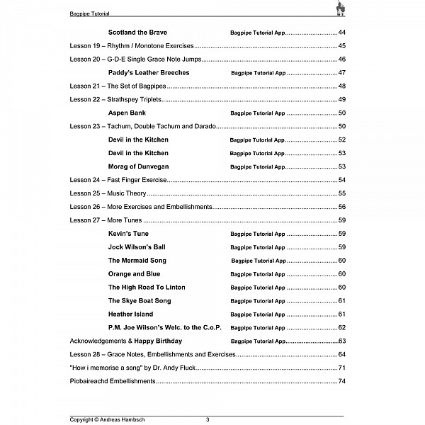 Bagpipe Beginner Set. English. STANDARD