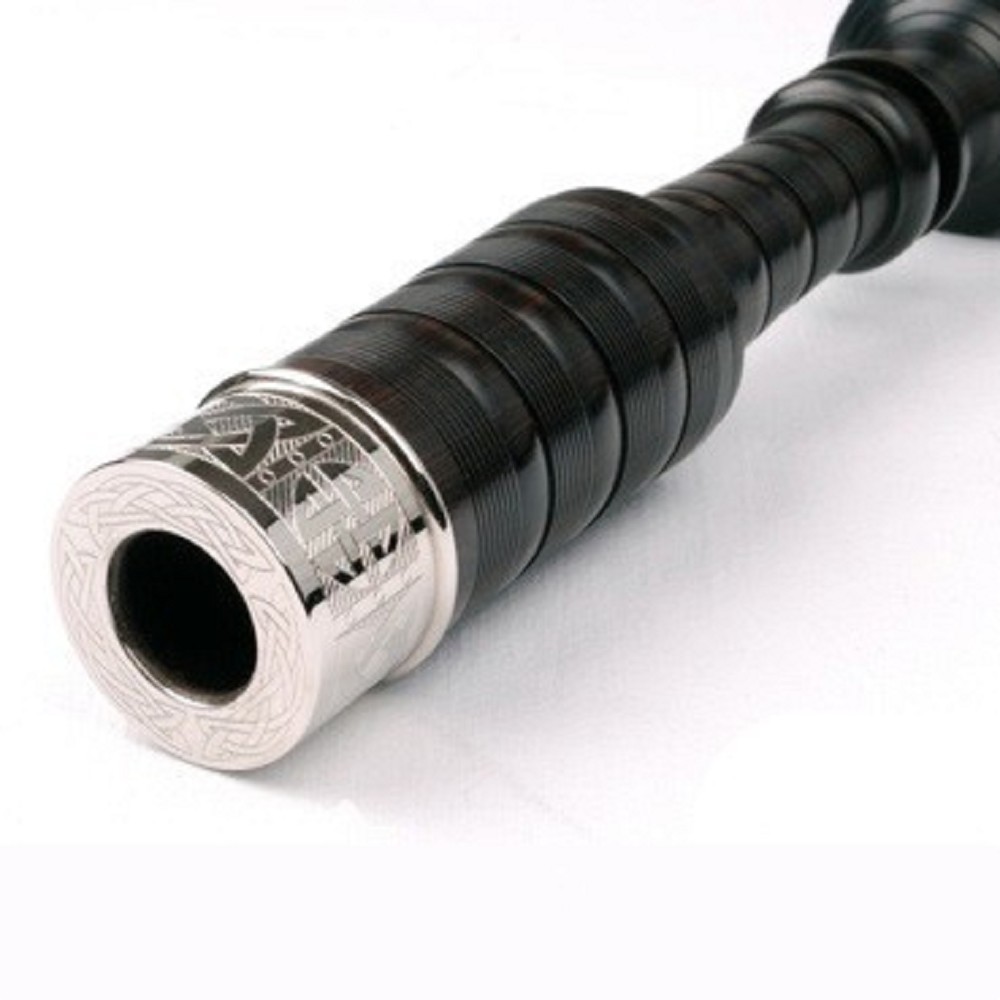McCallum Full Alloy Engraved Blackwood Bagpipe - Thistle