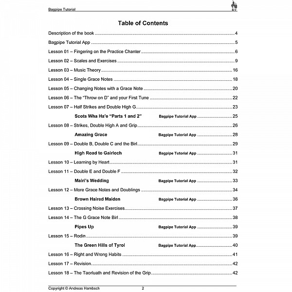 Bagpipe Beginner Set. English. STANDARD