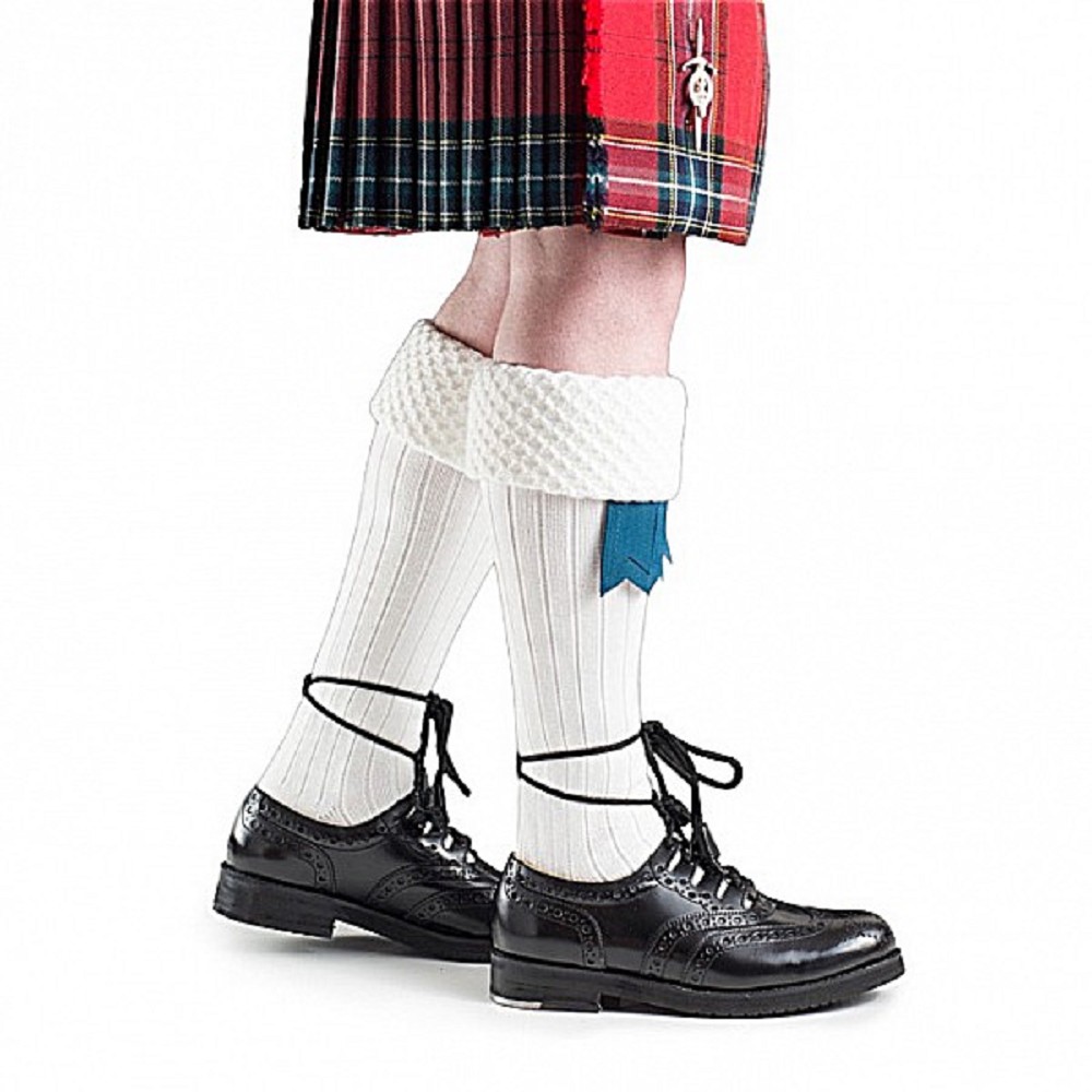 Piper Kilt Socks, white