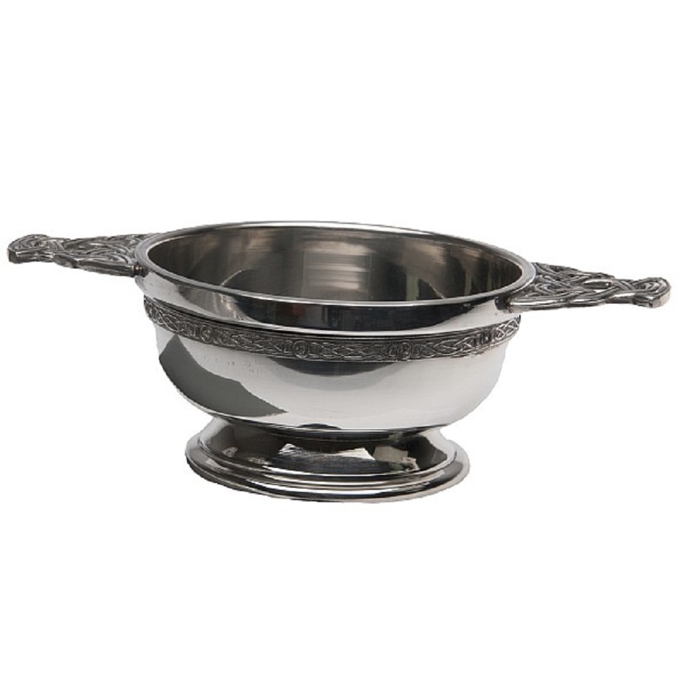 Celtic Quaich, pewter, 4"