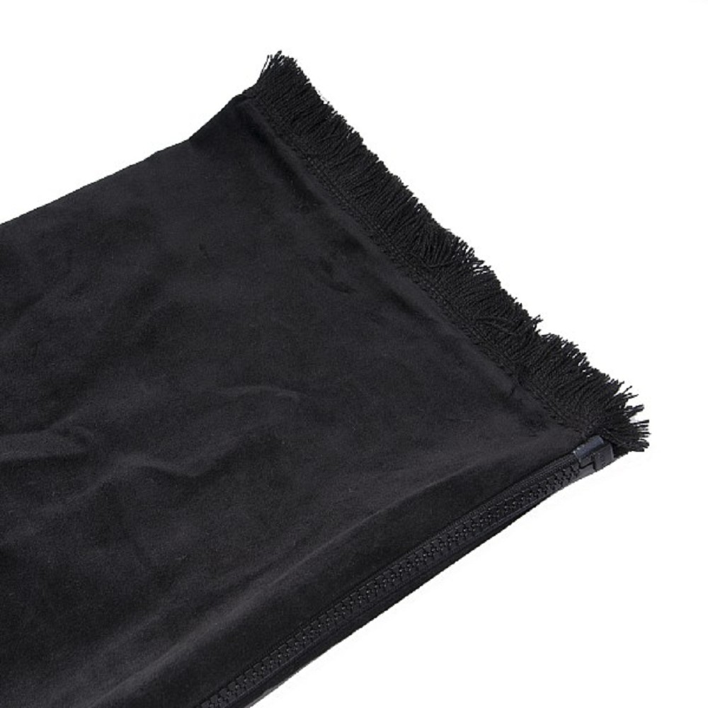 Bagpipe Cover, Velvet and wool fringing with Zipper,  Black - Black