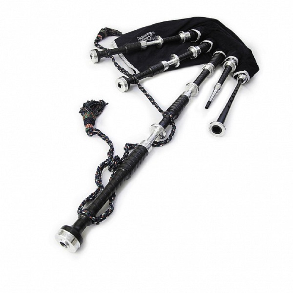 McCallum Full Alloy Engraved Blackwood Bagpipe - Thistle