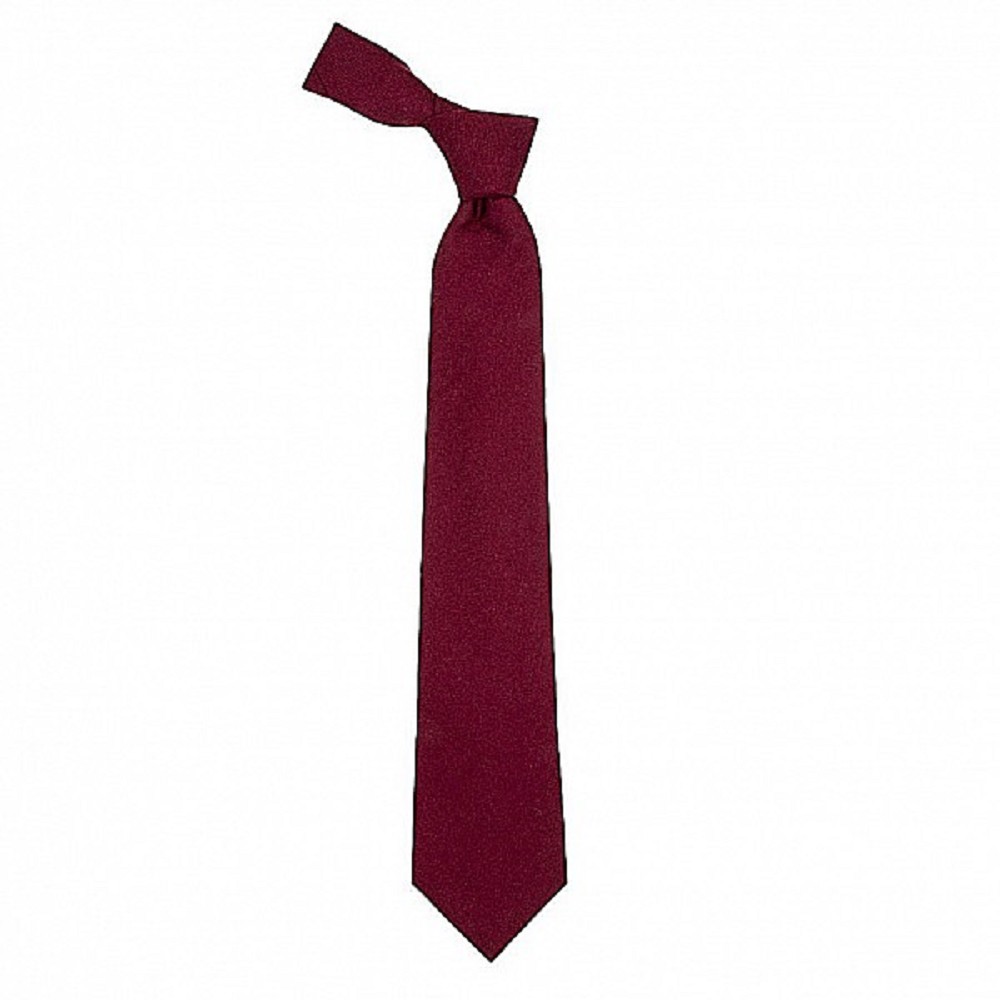 Wool Tie. Single Colour. Maroon