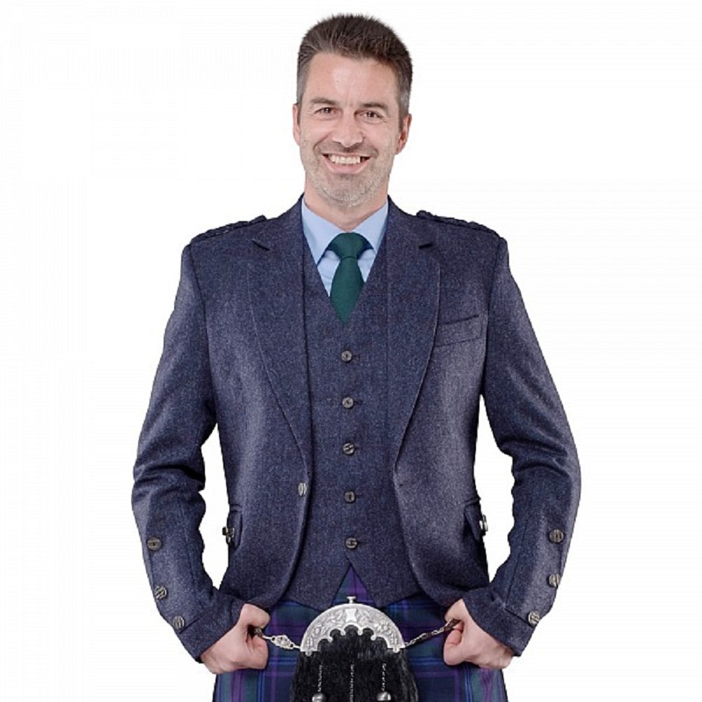 Lomond Blue Tweed Jacket and Waistcoat