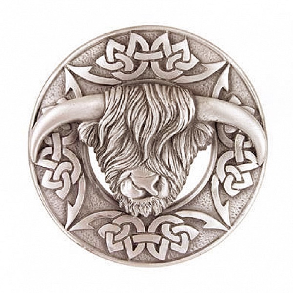 Heilan Coo Plaid Brooch