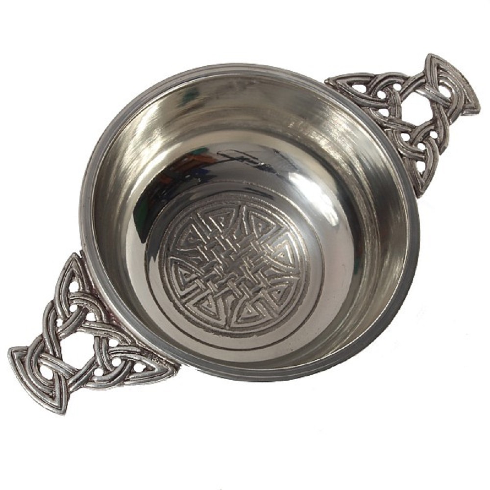 Celtic Quaich, pewter, 4"