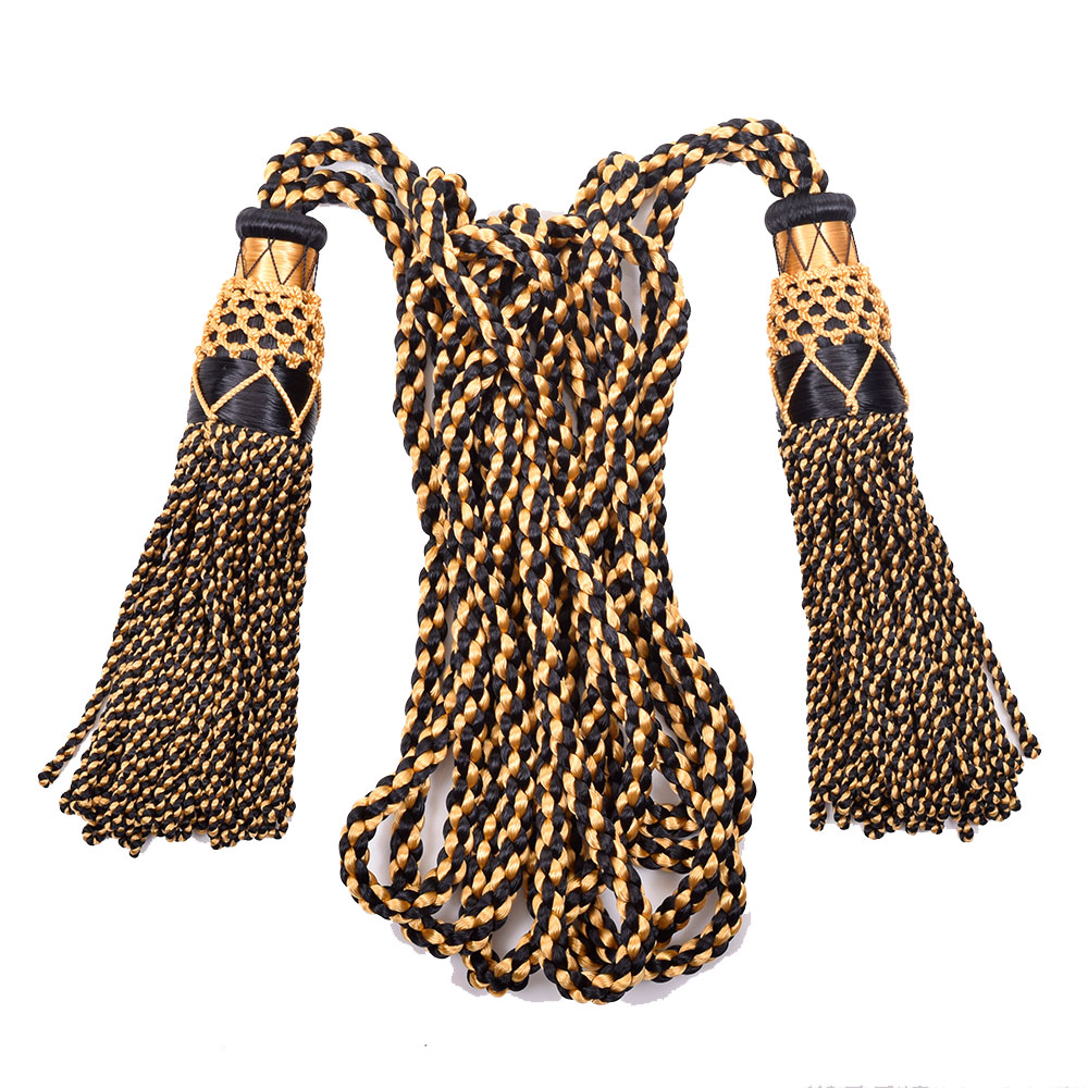 Bagpipe Cords, silk, black / gold