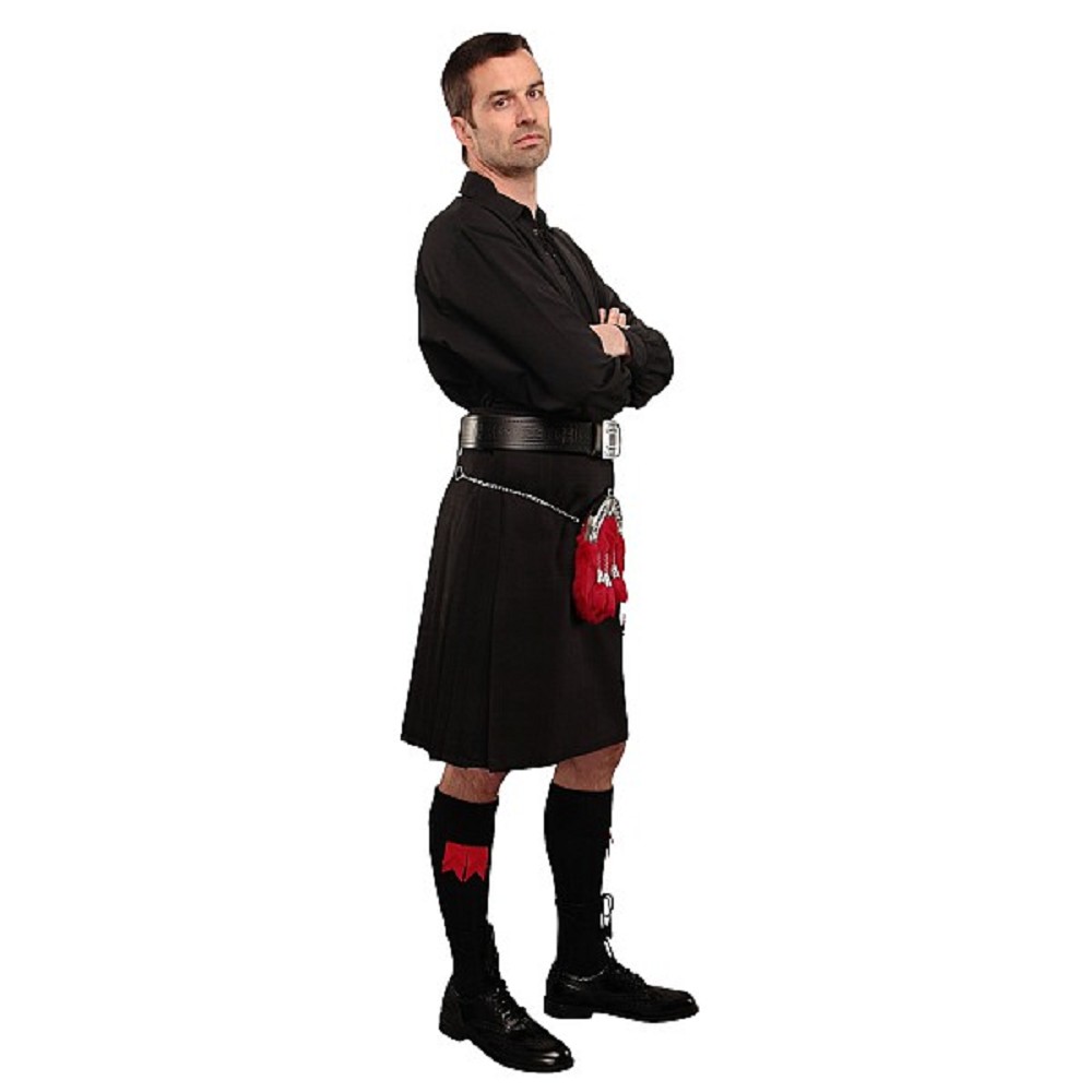 Black Mediumweight Kilt