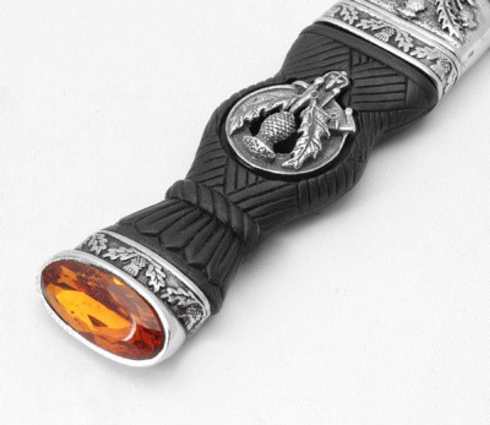 Thistle Sgian Dubh, sharpened - Amethyst