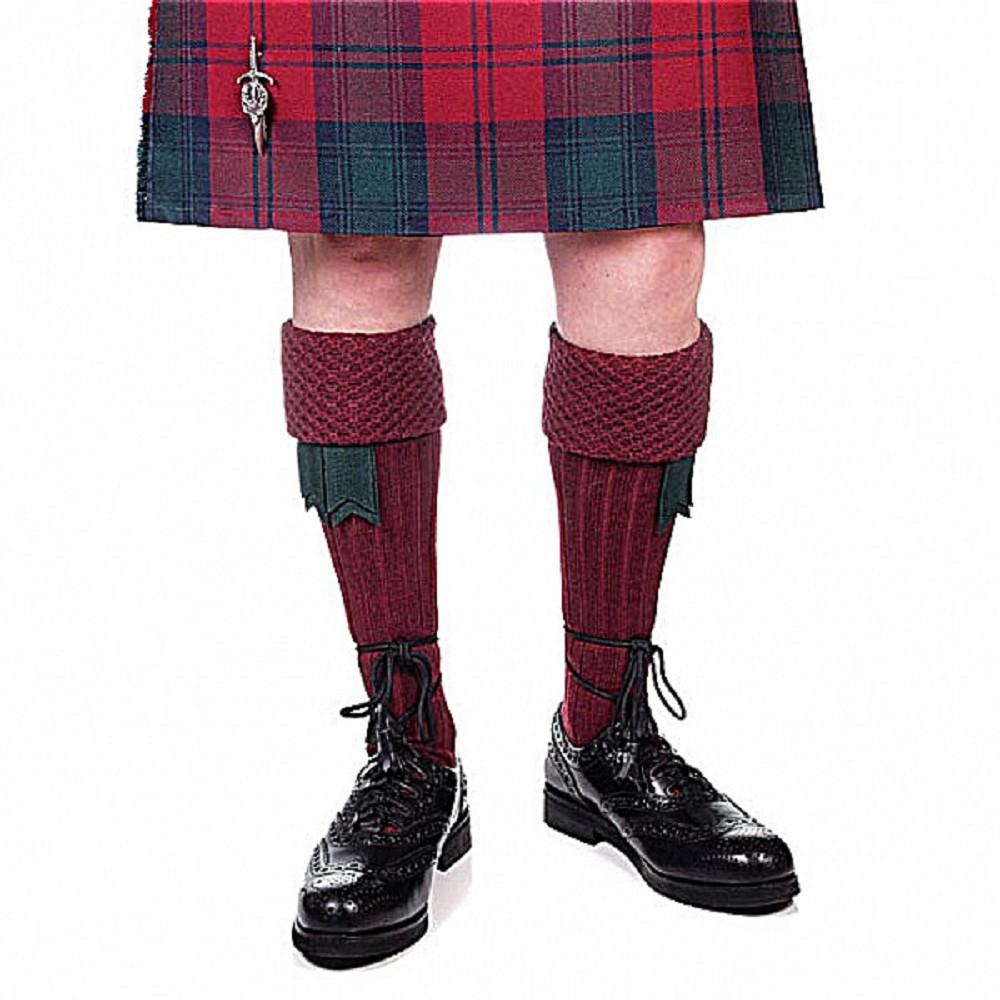 Piper Kilt Socks, burgundy