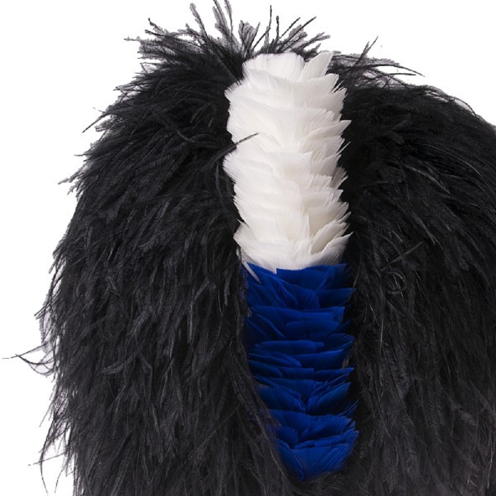 Hackle for Feather Bonnet, white- royal blue