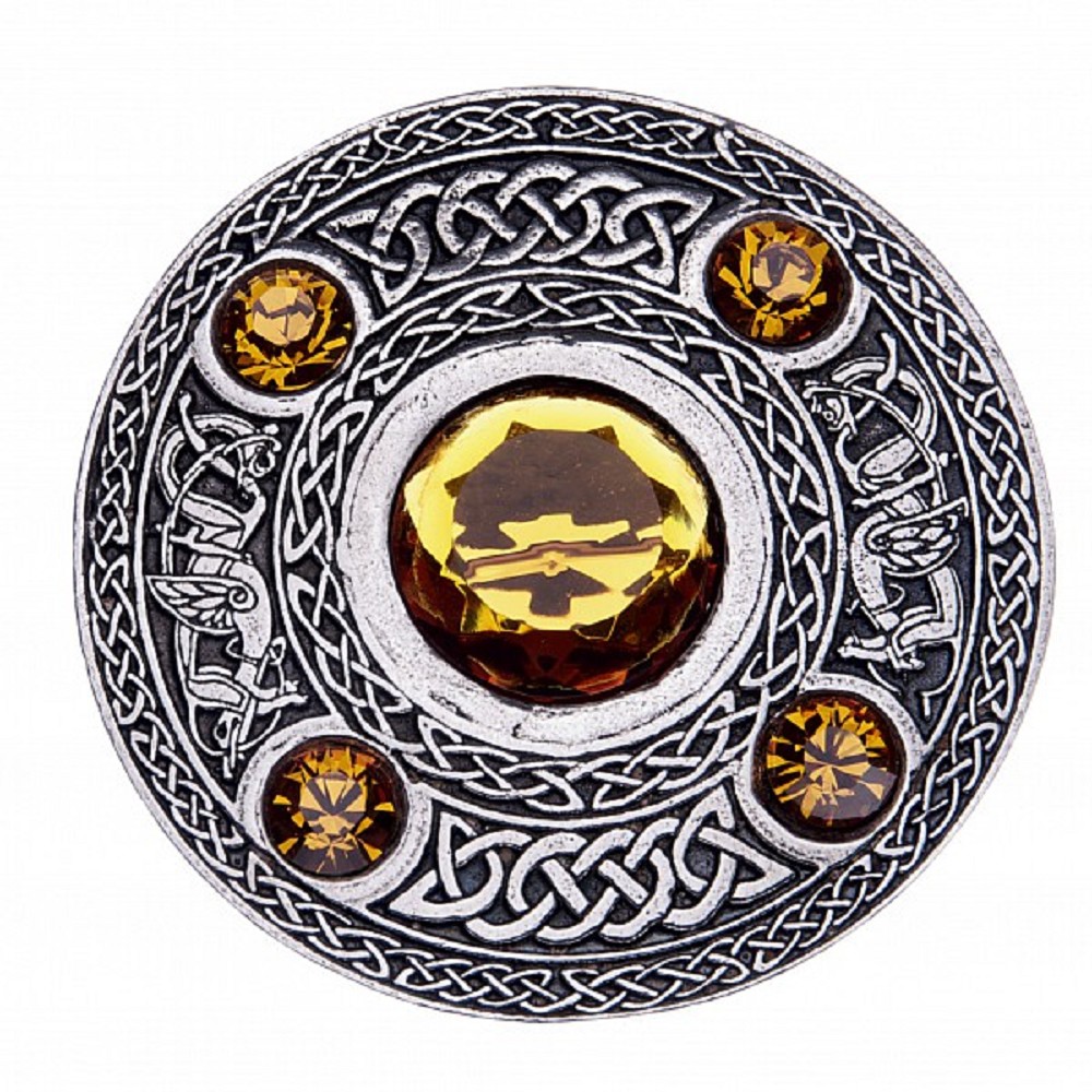 Plaid-Brosche, Stein - Amethyst (lila)