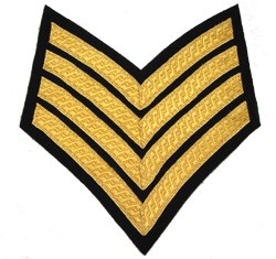 Chevrons (for Doublet). Gold on black. - 3 Bar. Gold on black.