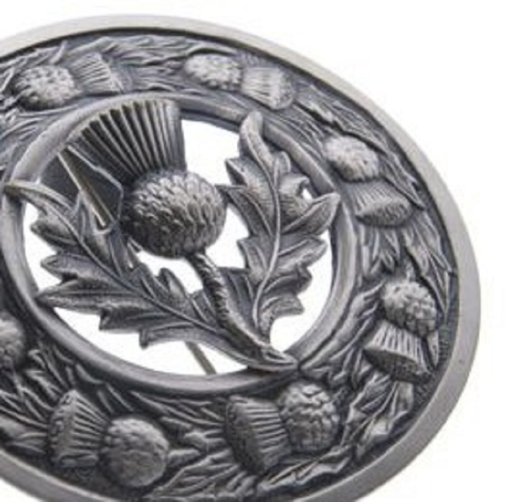Antique Thistle Plaid Brooch