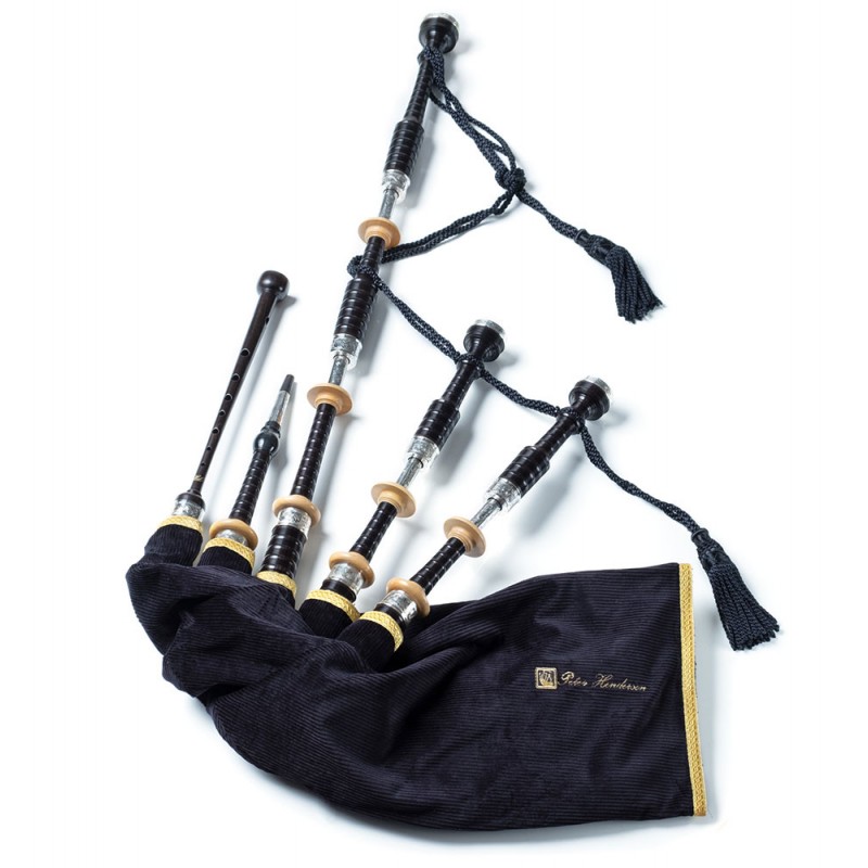 Peter Henderson Silver Heritage Blackwood Bagpipes - H-PH2HT