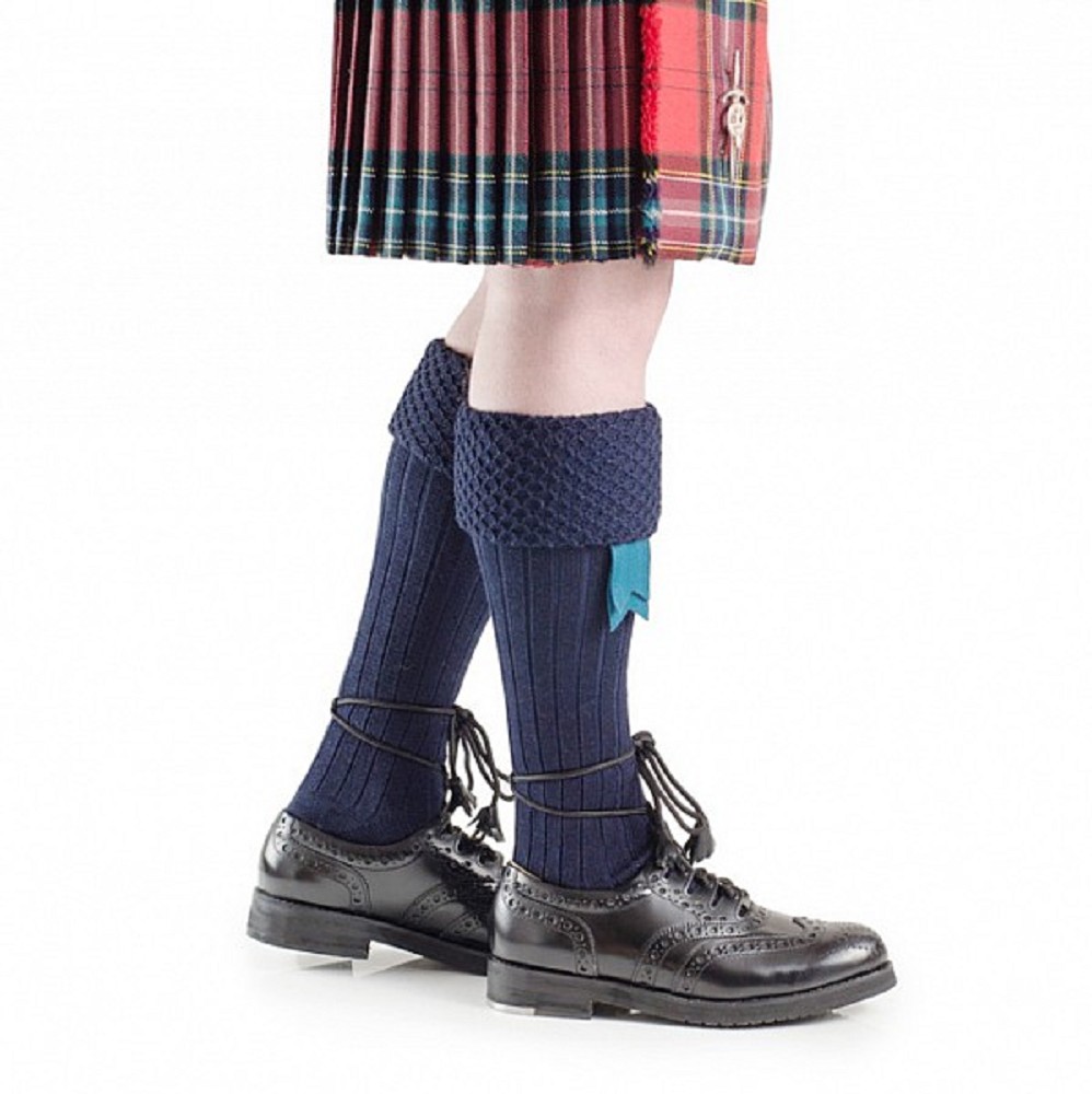 Piper Kilt Socks, navy
