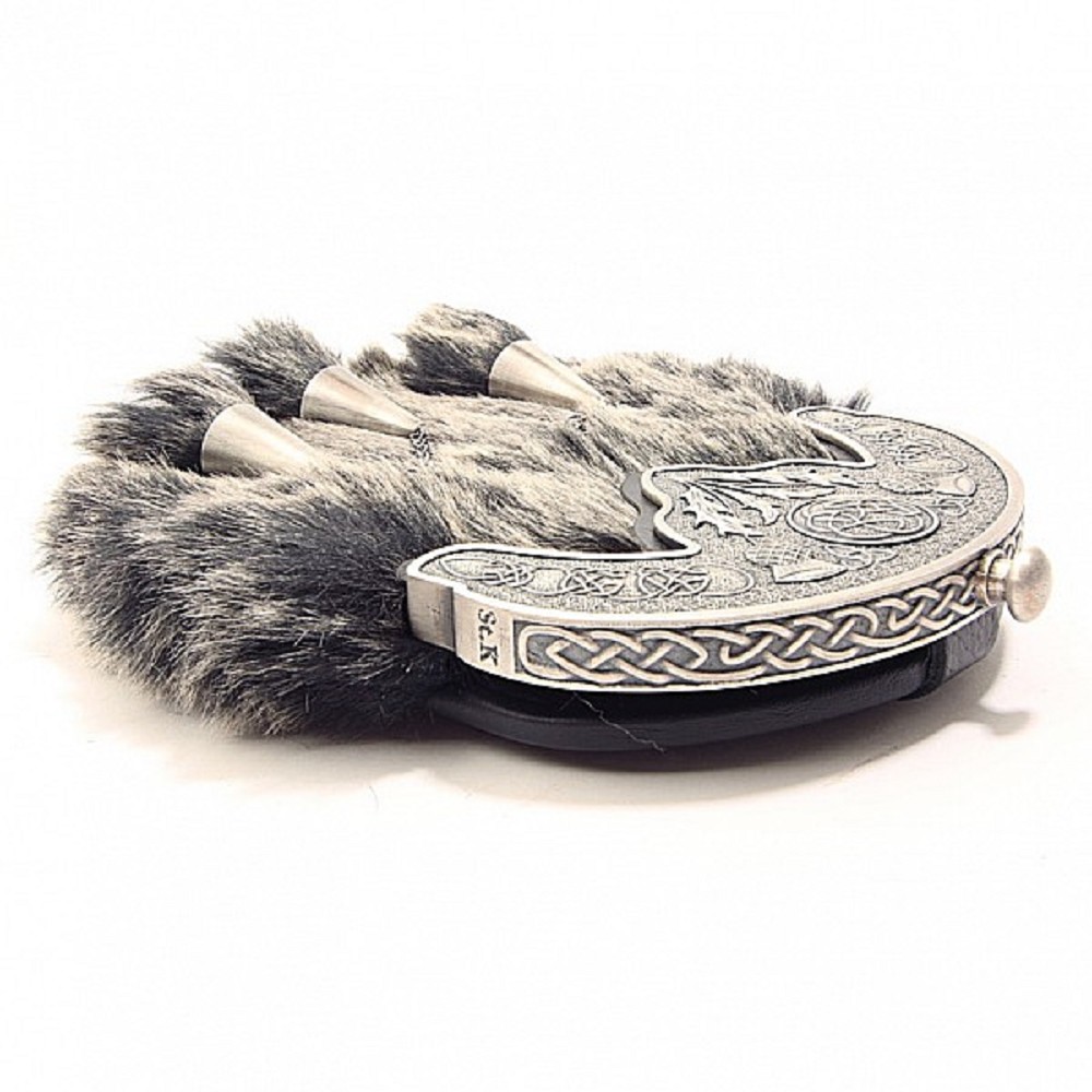 Dress Sporran Imitation Artic Wolf. Handgefertigt
