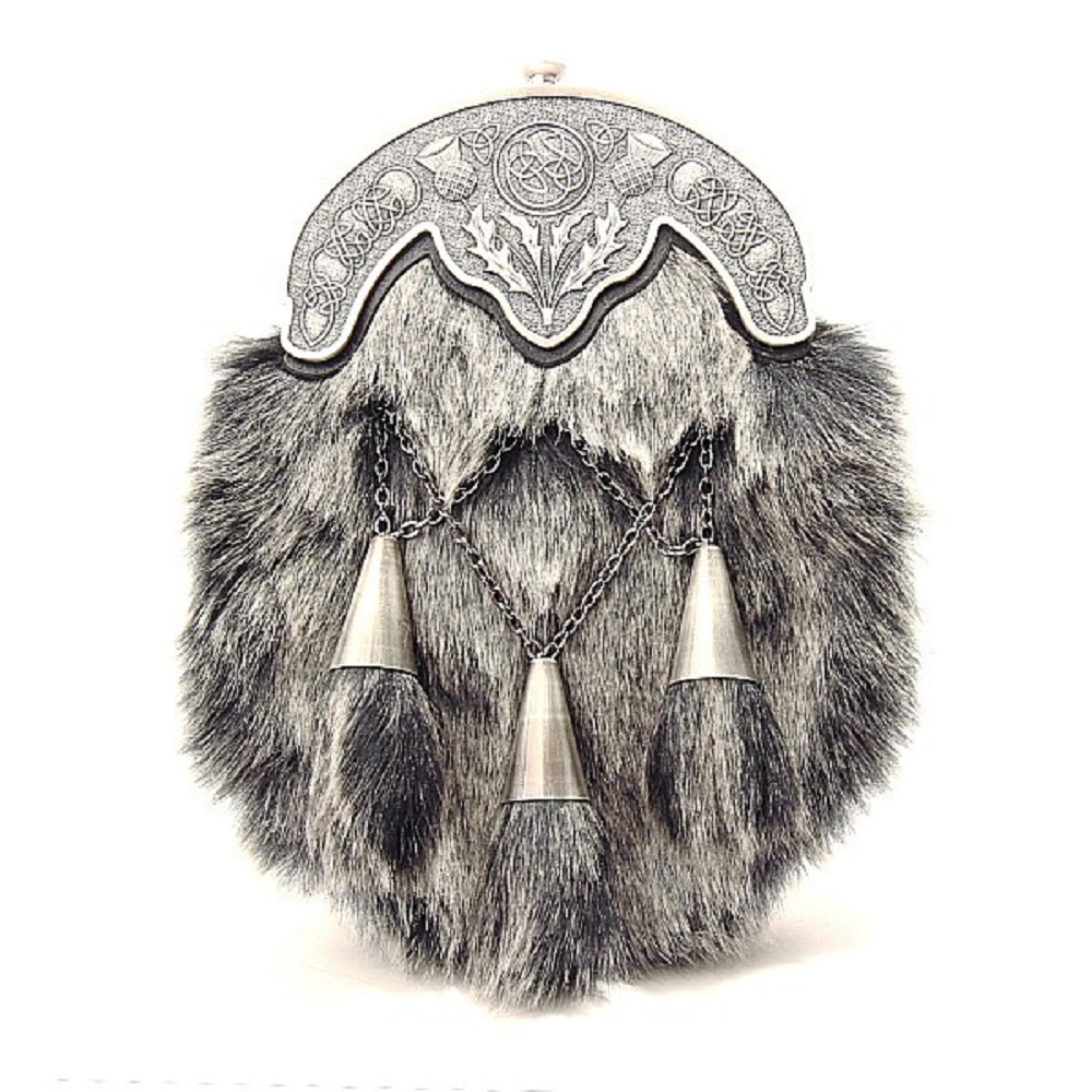 Dress Sporran Imitation Artic Wolf
