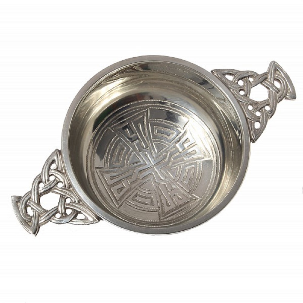 Celtic Quaich, pewter, 3"
