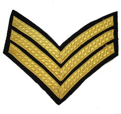 Chevrons (for Doublet). Gold on black. - 3 Bar. Gold on black.