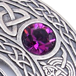 Plaid-Brosche, Stein - Amethyst (lila)