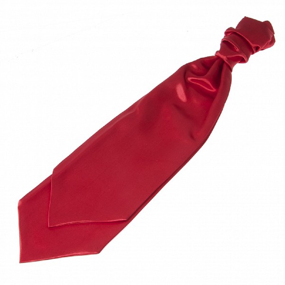 Satin Ruche Tie (pre-tied), Red