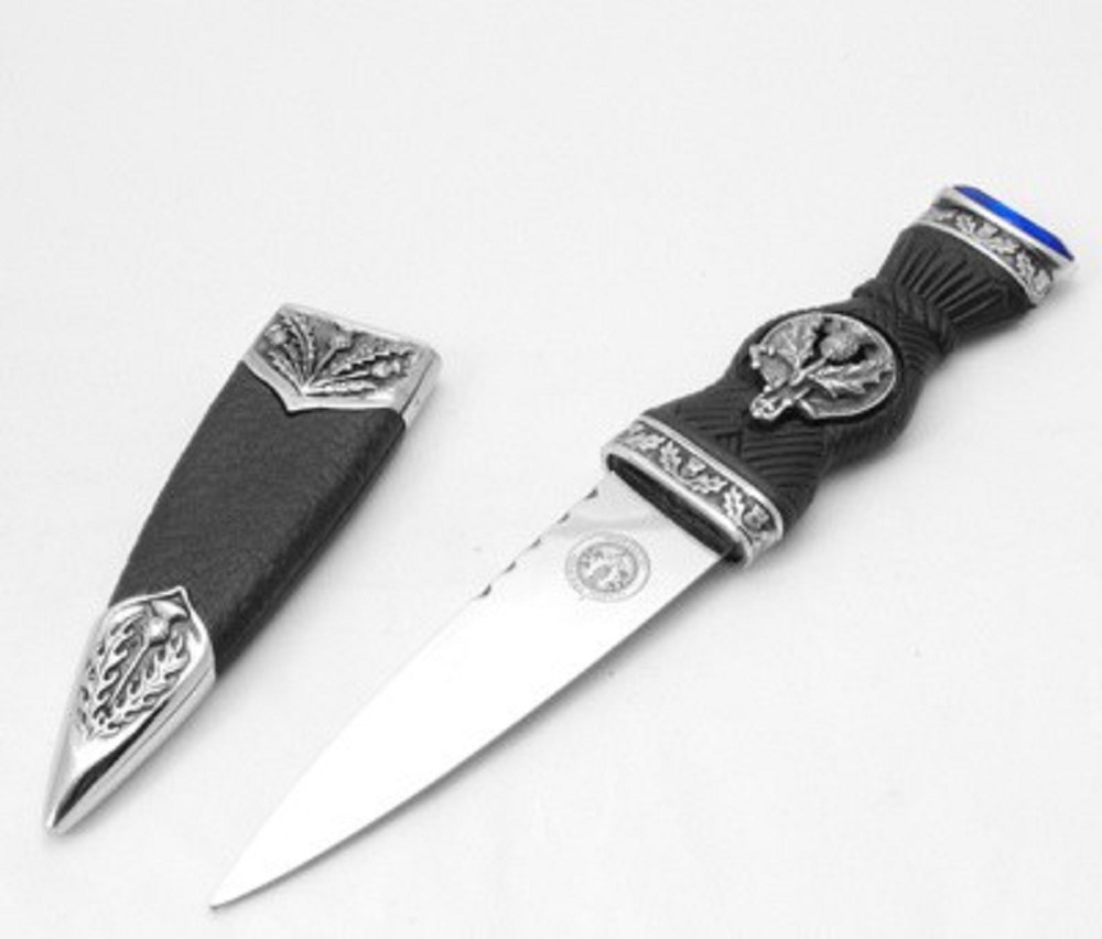 Thistle Sgian Dubh, sharpened - Amethyst