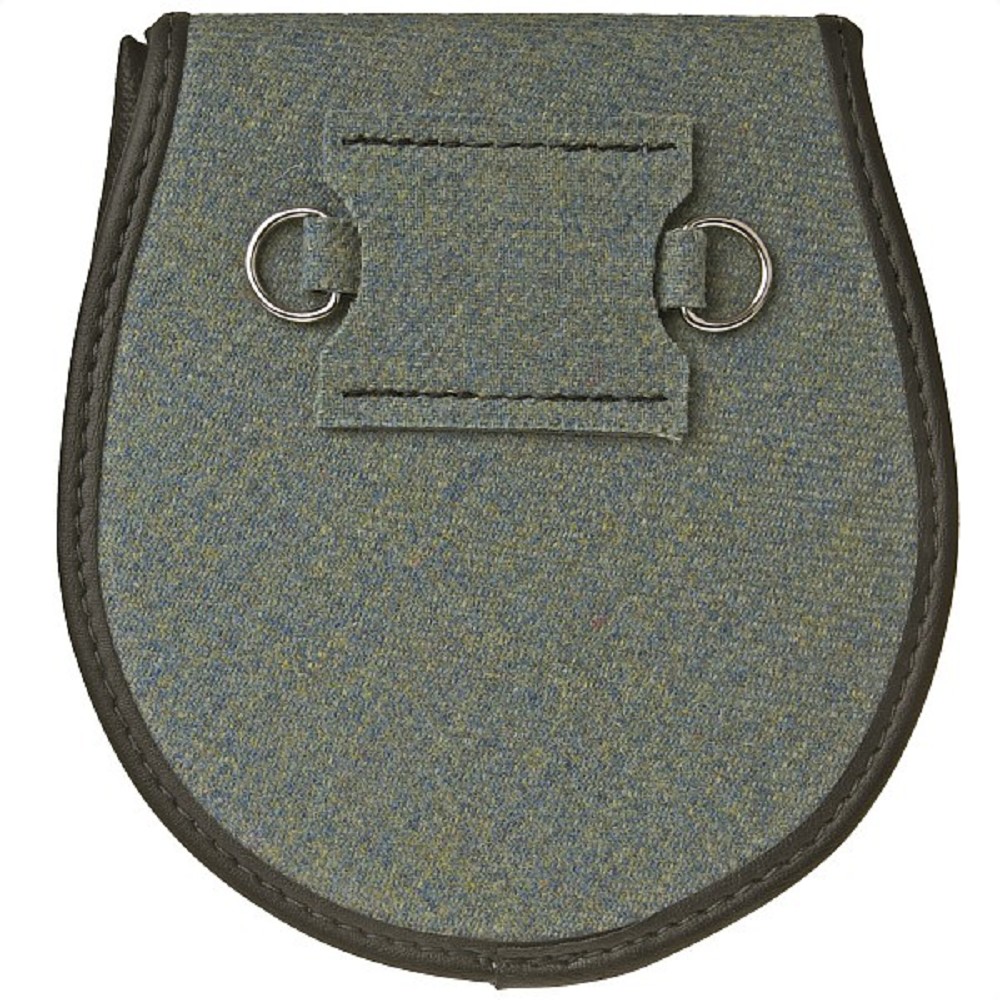 Leder-Tweed-Sporran SSD17. Echtleder, handgefertigt