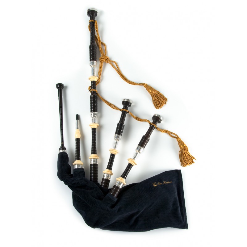 Peter Henderson PH05 Silver Blackwood Bagpipes - Zoomorphic