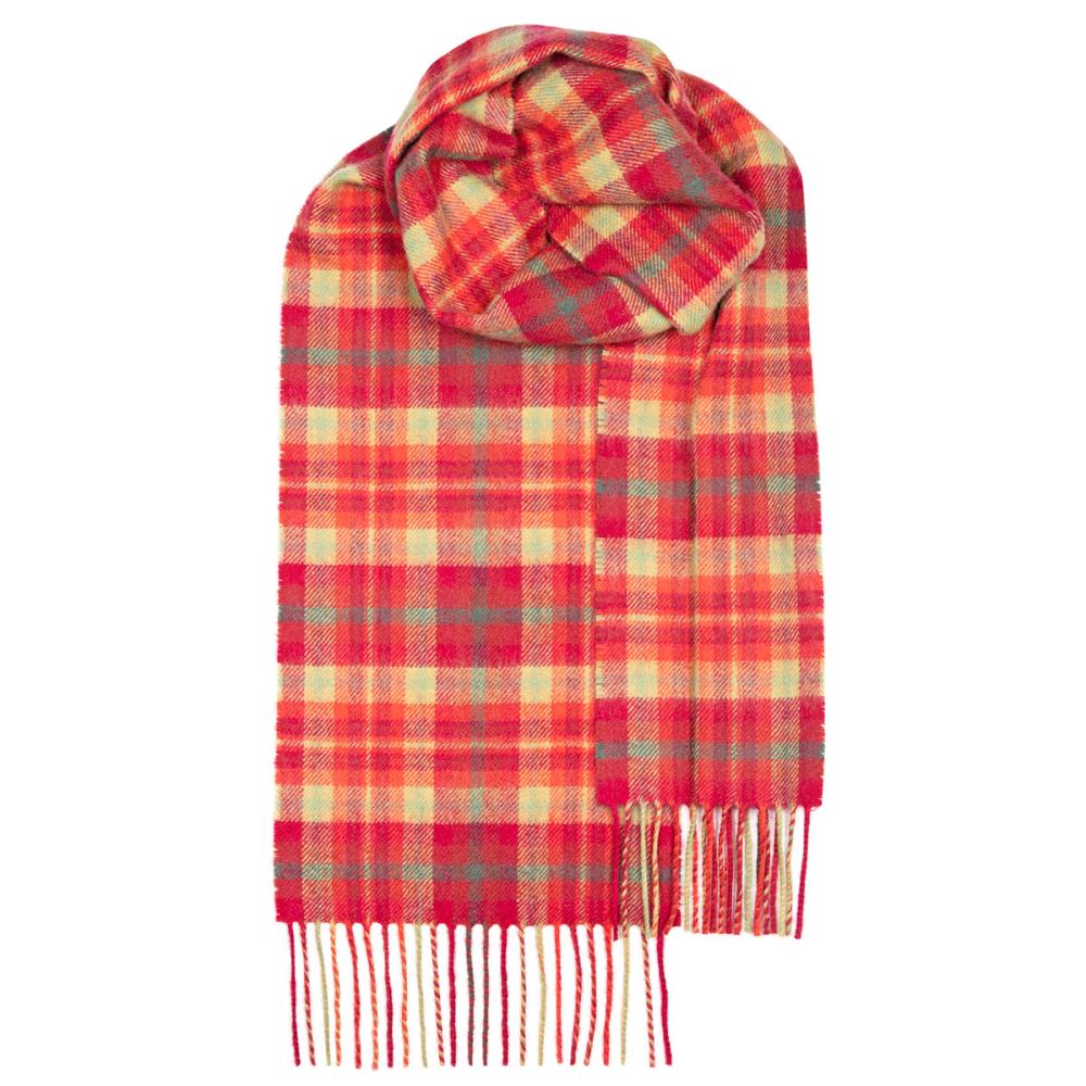 Highland Rose Lambswool Tartan Scarf