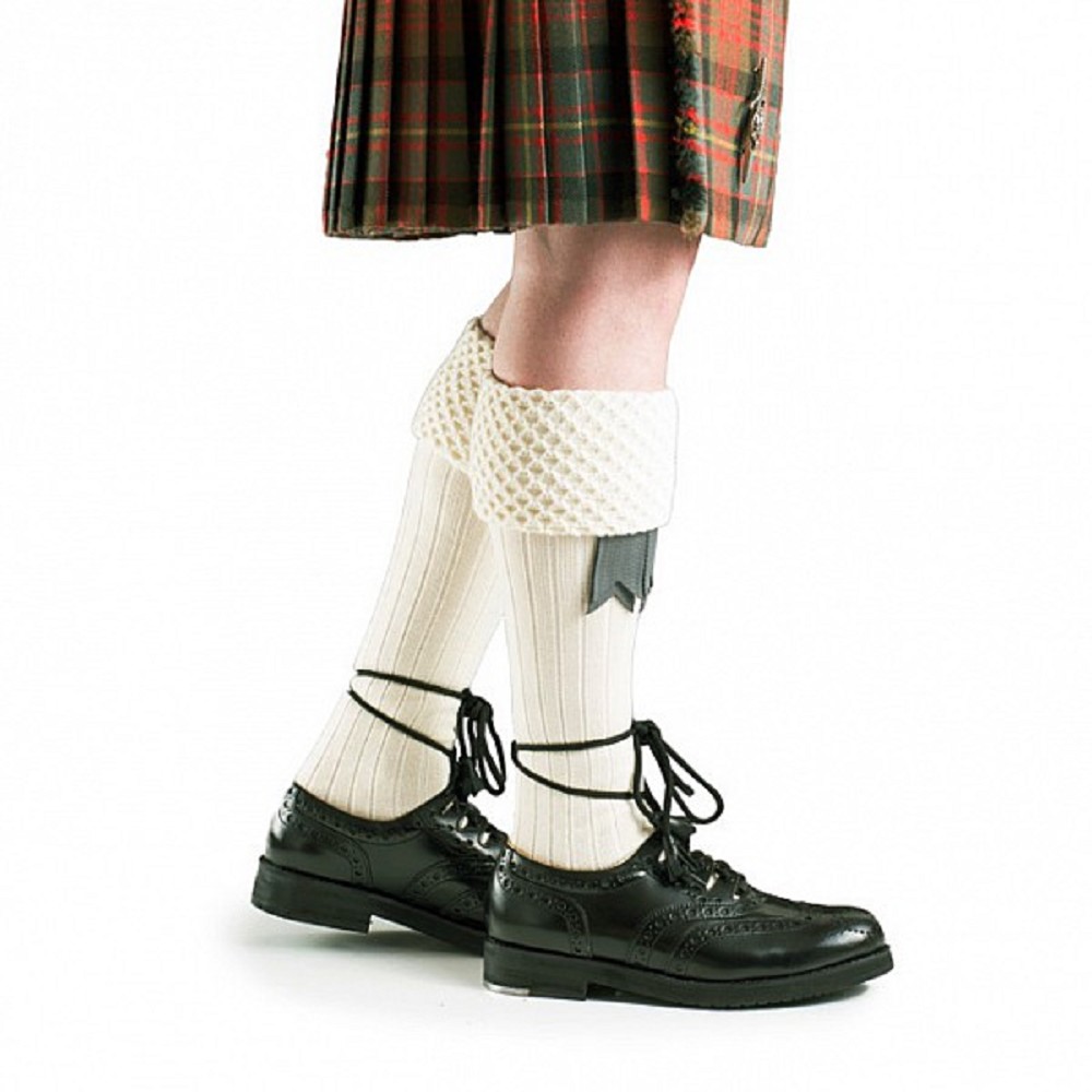 Piper Kilt Socks, ecru