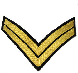 Chevrons (for Doublet). Gold on black. - 3 Bar. Gold on black.