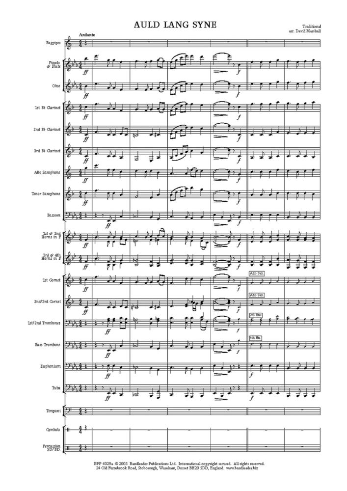 Auld Lang Syne - Bagpipes & Wind Band