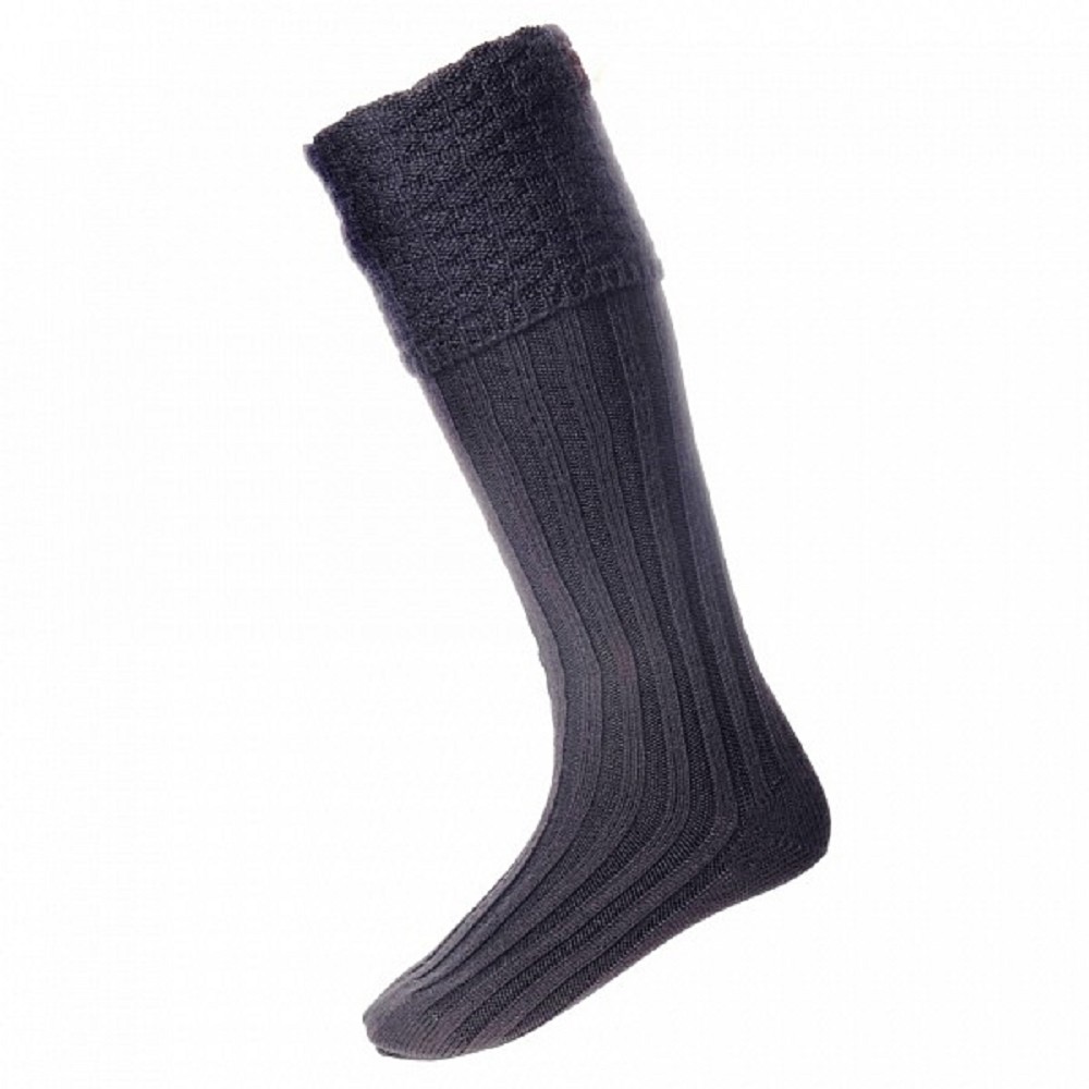 Extra Wide Premium Kilt Socks, Black -