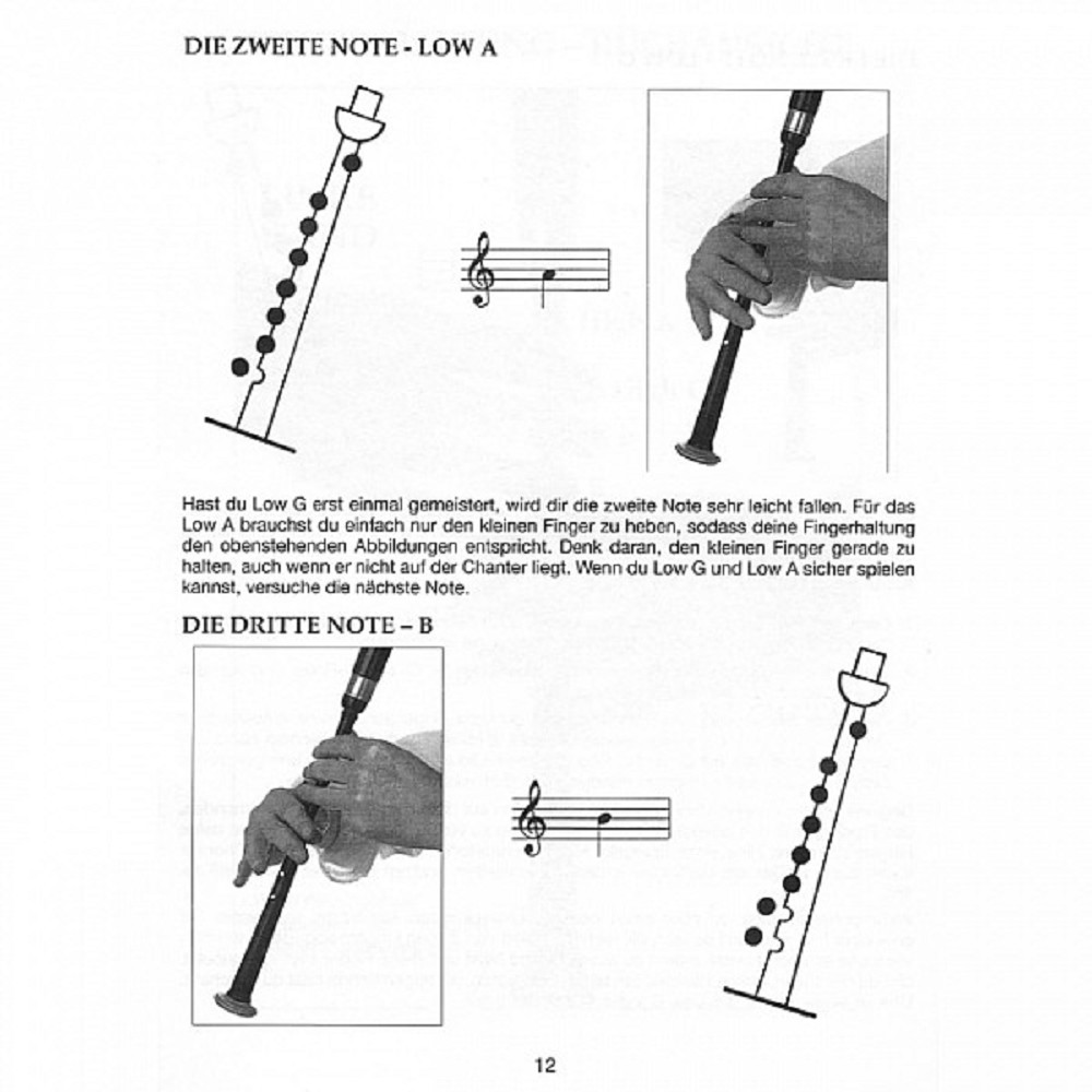 Dudelsack-Lehrbuch für Anfänger, College of Piping. Deutsch